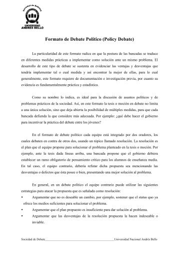 Formato de Debate PolÃ­tico - Universidad AndrÃ©s Bello