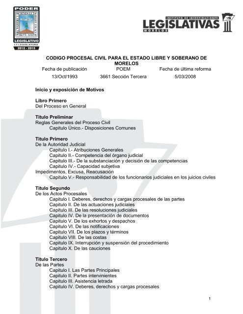 codigo procesal civil para el estado libre y soberano ... - Testamentos