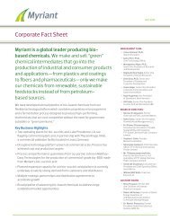 Corporate Fact Sheet - Myriant