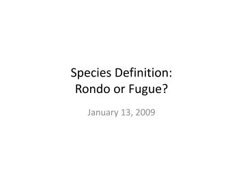 Species Definition: Rondo or Fugue?