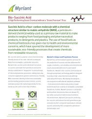 Myriant Bio-Succinic Acid Fact Sheet