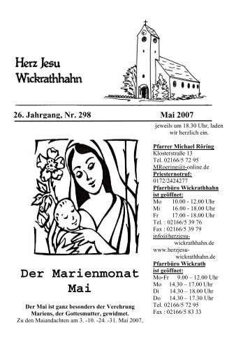 Der Marienmonat Mai - Herz-Jesu Wickrathhahn
