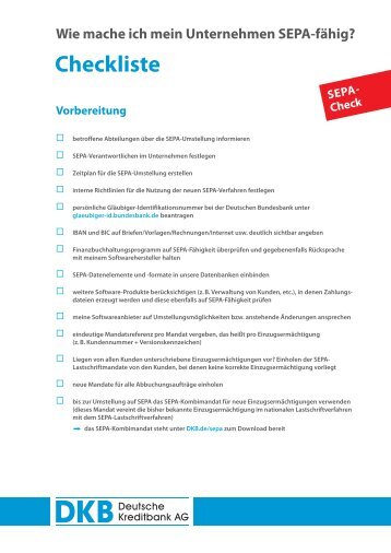 SEPA-Checkliste - DKB