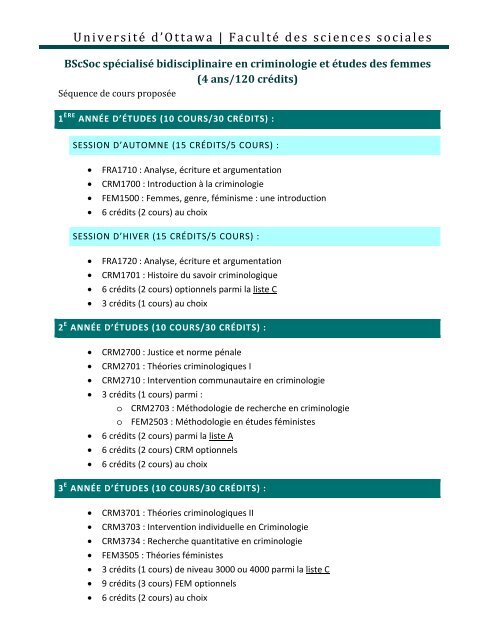 SÃ©quence de cours - FacultÃ© des sciences sociales