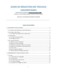 guide de rÃ©daction des travaux universitaires - FacultÃ© des sciences ...