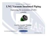 LNG Vacuum Insulated Piping - Zeus Development