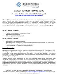 career services resume guide - The Chicago School of Professional ...