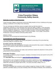Background on the Awards Program - Crime Prevention Ottawa