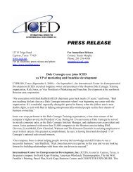 Press Release - International Center for Entrepreneurial Development