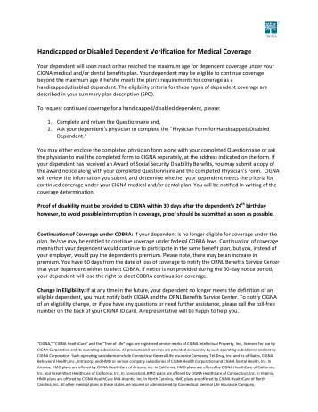 Disabled Dependent Verification - Benefits