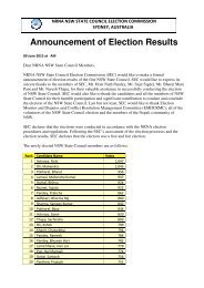 Announcement of Election Results - NRN