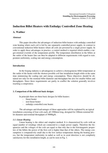 Induction Billet Heaters with Enthalpy Controlled Zone Heating