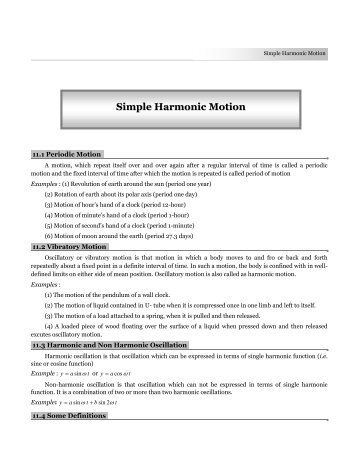 Simple Harmonic Motion - TestBag