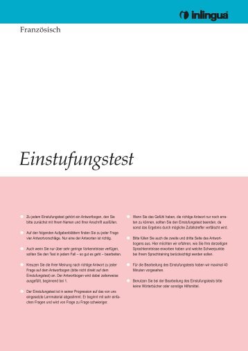 Einstufungstest - inlingua Frankfurt