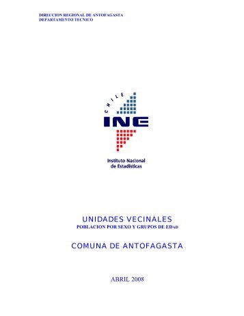 Unidades Vecinales, Población por Sexo y Grupos de Edad ...