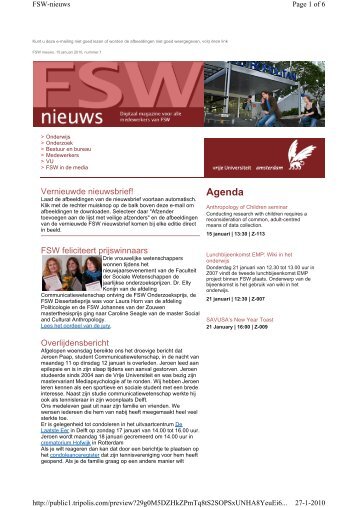 FSW in de media - Vrije Universiteit Amsterdam