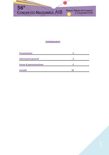 Forme di sponsorizzazione e modulo d'ordine