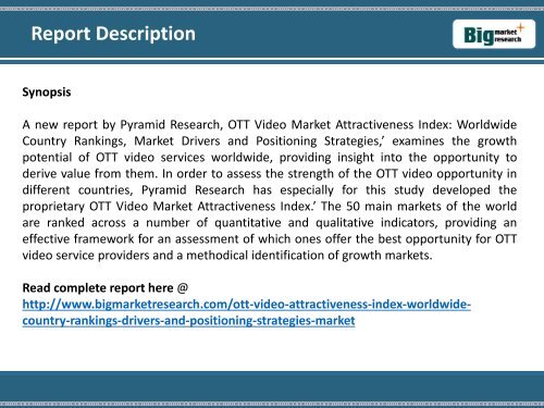 OTT Video Market Attractiveness Index - Worldwide Country Rankings