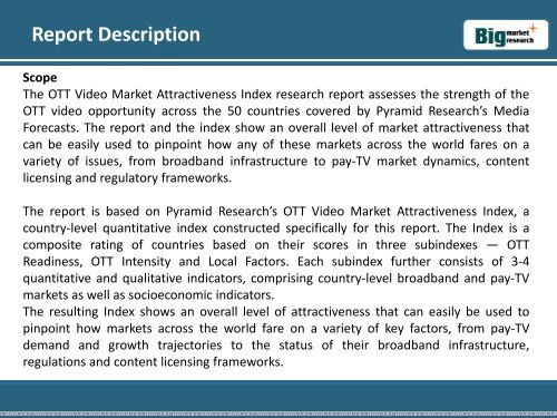 OTT Video Market Attractiveness Index - Worldwide Country Rankings