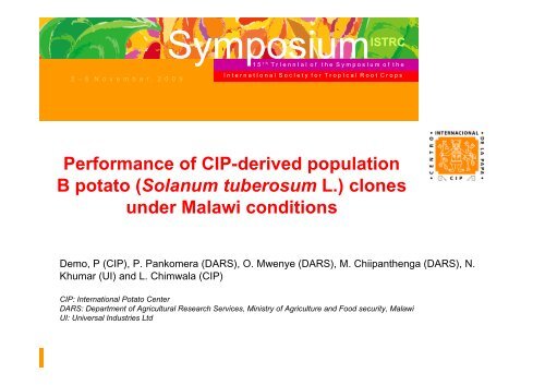 Demo, P.; Performance of CIP-derived population B3 potato