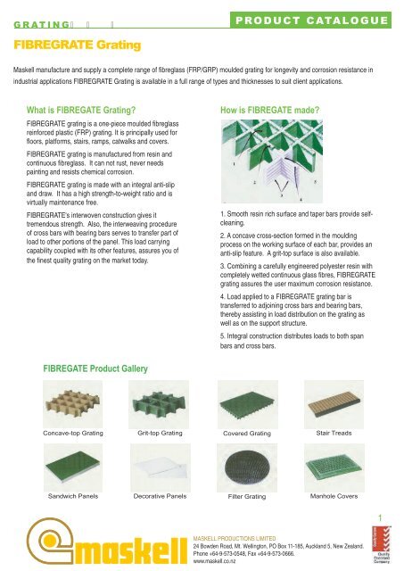 Fibregrate Grating Brochure.pdf (735 Kb) - Maskell Productions
