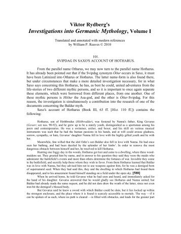 Viktor Rydberg's Investigations into Germanic Mythology, Volume I