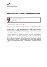 Ponents del Programa de FormaciÃ³ en GestiÃ³ UniversitÃ ria UdG