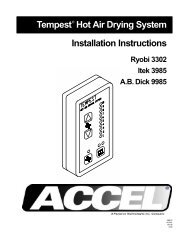 TempestÂ® Hot Air Drying System Installation Instructions