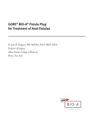 GOREÂ® BIO-AÂ® Fistula Plug for Treatment of Anal ... - Gore Medical
