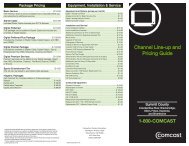 Channel Line-up and Pricing Guide