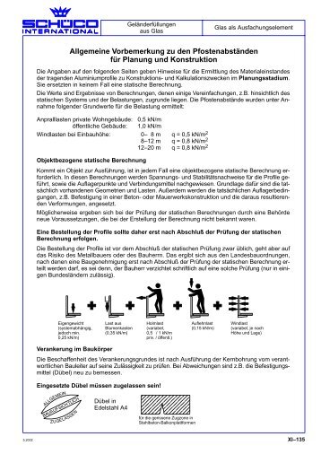 Geländer - Systeme / Statik - Geländerfüllungen aus Glas