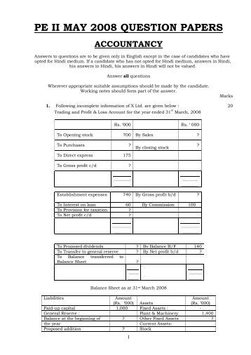 Accounting papers 2008