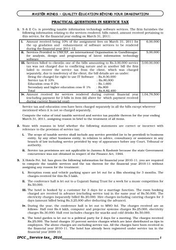 practical question of service tax-1 - Master Minds