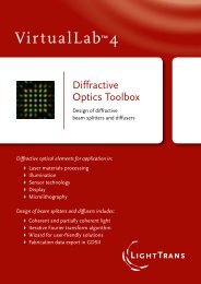 Design of Diffractive Beam Splitters and Diffusers - LightTrans ...