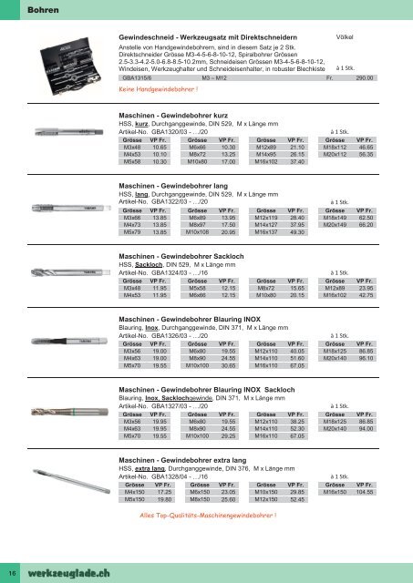 Der Metallbau Werkzeug Katalog