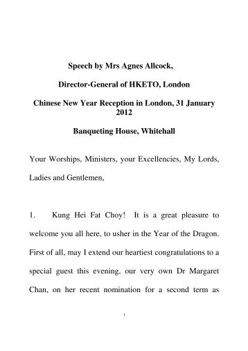 Chinese New Year 2012 Speech by Mrs Agnes Allcock - Hong Kong ...