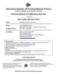 American Society of PeriAnesthesia Nurses - CBSPAN