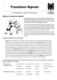 Transition Signals - The Learning Centre - University of New South ...