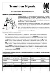Transition Signals - The Learning Centre - University of New South ...
