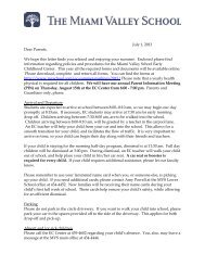 Letter from Head of Early Childhood Julie Patel - The Miami Valley ...