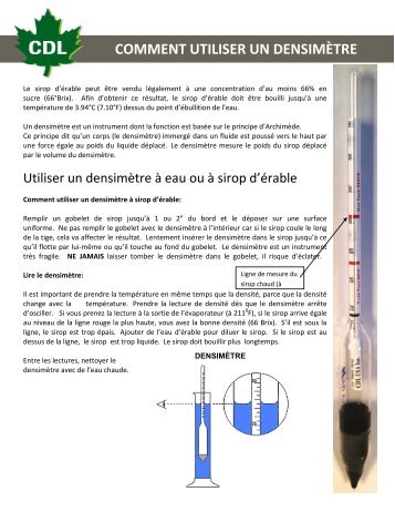 COMMENT UTILISER UN DENSIMÃTRE