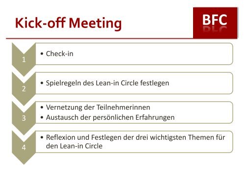 Gründung des 1. BFC Lean-In Circles in Österreich