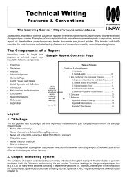 Technical Writing - The Learning Centre - University of New South ...