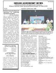 INDIAN AGRONOMY NEWS - Indian Society of Agronomy