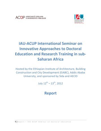 IAU-ACUP International Seminar on Innovative Approaches to ...