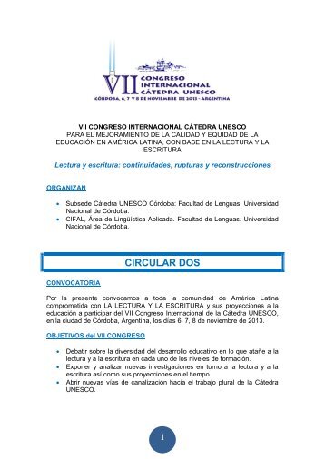 CIRCULAR DOS - Campus Virtual de Salud Pública
