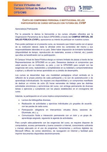 carta de compromiso de los participantes de cursos en el cvsp