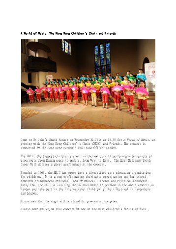 A World of Music: The Hong Kong Children's Choir and Friends A ...