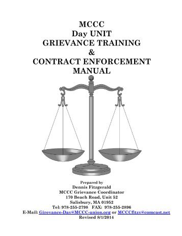 Grievance Training Manual - Day Contract - MCCC