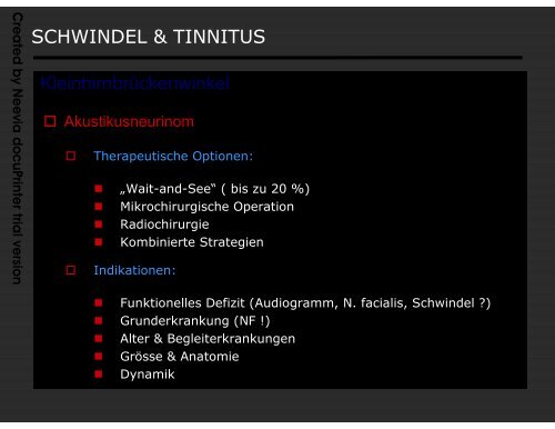 Schwindel -Tinnitus â UKE